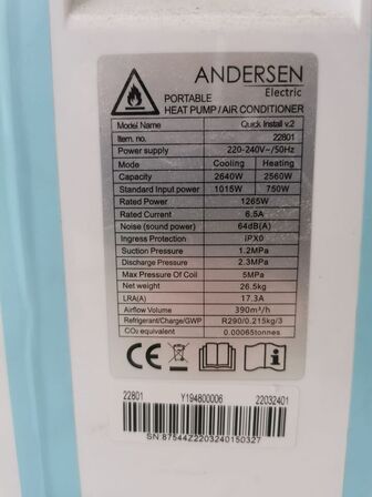 2. stk Mini klimanlæg ANDERSEN Quick Install v.2