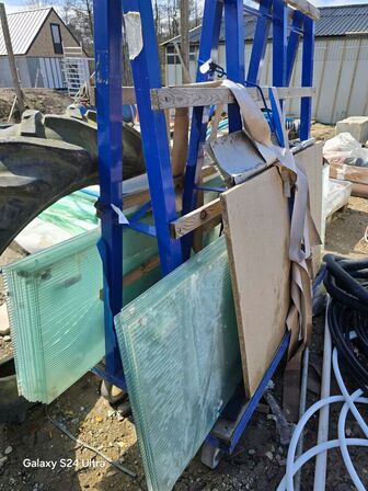 Glasplader inkl transportvogn