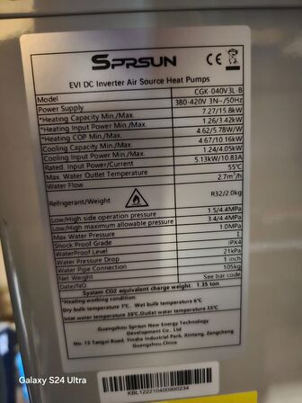 Luft til vand varmepumpe HELT NY SPRSUN CGK -040V 3L  - B