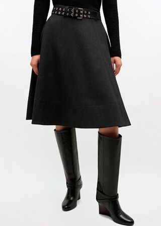 Wool Suiting Knee Length Wrap Skirt GANNI Str.: 36