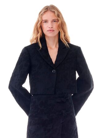 Boucle Jacquard Suiting Cropped Blazer GANNI Str.: 40