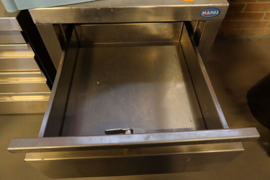 2 stk. skuffemoduler i rustfri stål m.m.