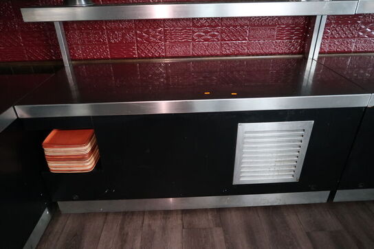 Bar-/serveringsstation i rustfrit stål (integreret modul)