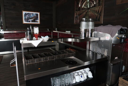 Bar-/serveringsstation i rustfrit stål (integreret modul)