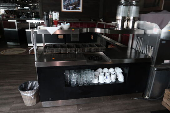 Bar-/serveringsstation i rustfrit stål (integreret modul)