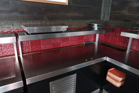 Bar-/serveringsstation i rustfrit stål (integreret modul)