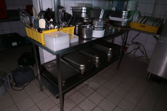 Rustfri stålbord med opsats uden indhold