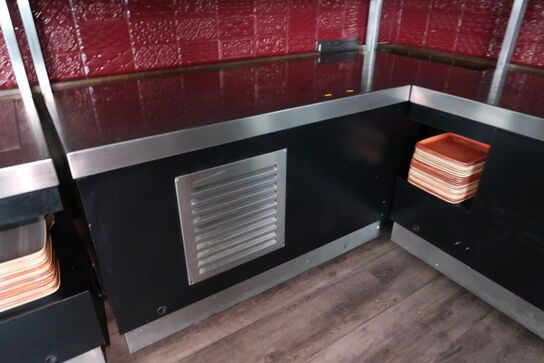 Bar-/serveringsstation i rustfrit stål (integreret modul)