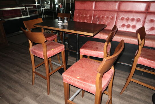 Barbord med 5 stk. barstole SASA