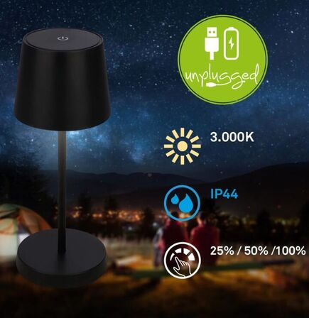 4 stk.Briloner led batteridrevet udendørs bordlampe sort(ubrugt)