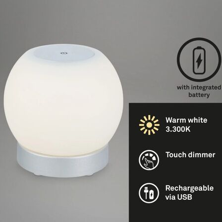 4 stk.Briloner led batteridrevet udendørs bordlampe, ø16 cm, hvid(ubrugt)