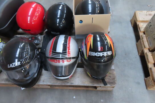 7 stk. Motorhjelme 