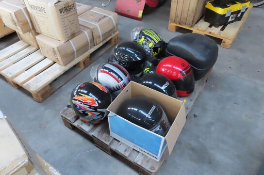 7 stk. Motorhjelme 