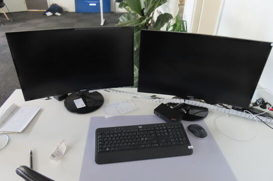 2 stk. Skærme, mus & tastatur SAMSUNG 