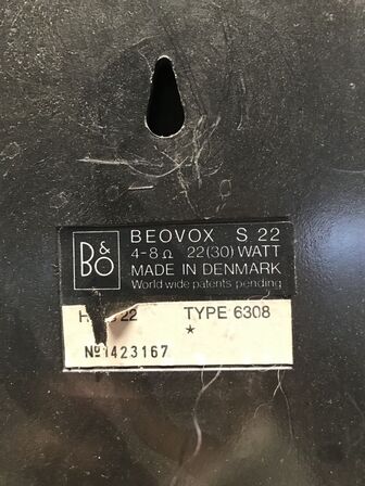 2 stk. Højtalere BEOVOX S22 6308