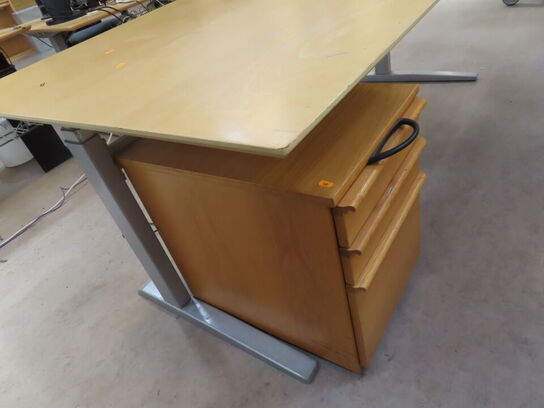 Hæve / sænkebord (200x100) med skuffemodul