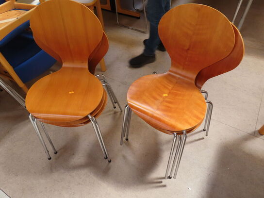 6 stk. stabelbare skalstole