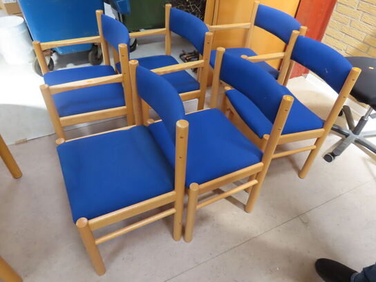 6 stk stole (3 stk. med armlæn)