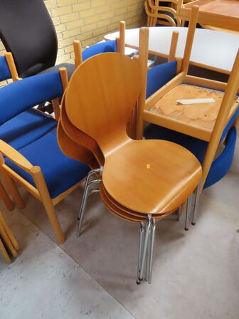 6 stk. stabelbare skalstole
