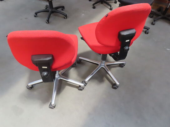 2 stk. Røde kontorstole