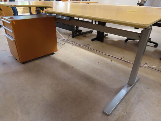 Hæve / sænkebord (200x100) med skuffemodul