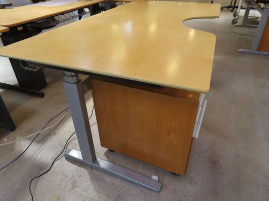 Hæve / sænkebord (200x100) med skuffemodul