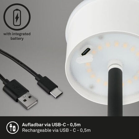2 stk. briloner udendørs led batteri gulvlampe sort 130 cm(ubrugt)