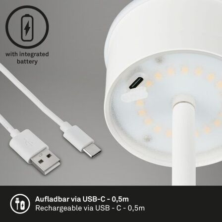 Briloner udendørs led batteri gulvlampe hvid 130 cm(ubrugt)