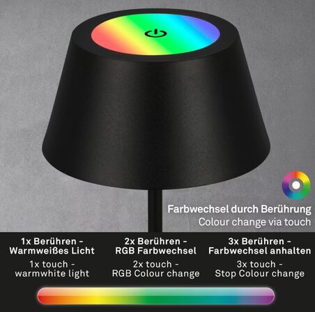 Briloner – led rgb batteridrevet bordlampe 38 cm sort(ubrugt)