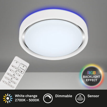 2 stk. briloner led rgb plafond m. remote ø 36 cm hvid(ubrugt)