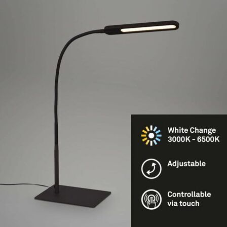 2 stk. briloner led bordlampe m. touch og dæmp sort(ubrugt)