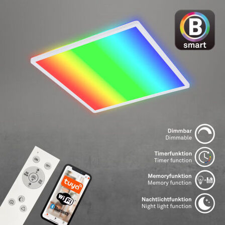 2 stk. briloner led slim panel app/wifi m. remote hvid ø 42 cm(ubrugt)