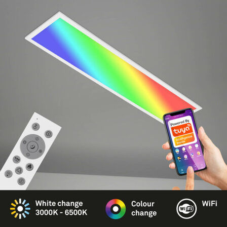 2 stk. briloner smart led rgb/cct wifi panel m. remote(ubrugt)