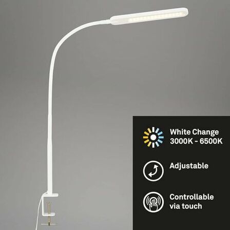 Briloner led klemmelampe med dæmp, 110cm, Hvid(ubrugt)