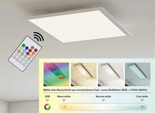 4 stk. briloner led rgb panel m. remote 29,5 cm(ubrugt)