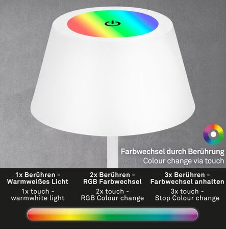 2 stk. briloner – led rgb batteridrevet bordlampe 38 cm hvid(ubrugt)
