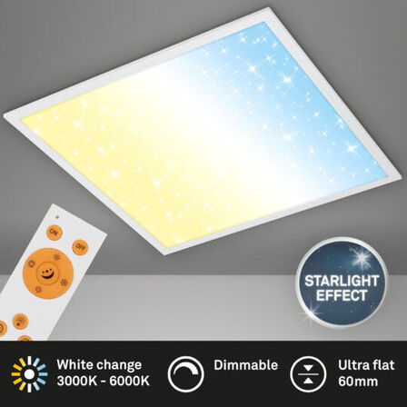 Briloner led slim panel m. remote hvid 59,6 cm(ubrugt)