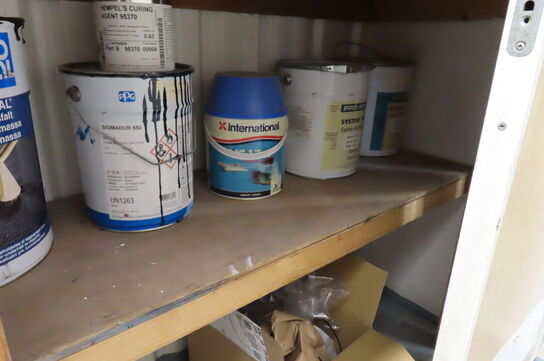Indhold i rum af diverse maling