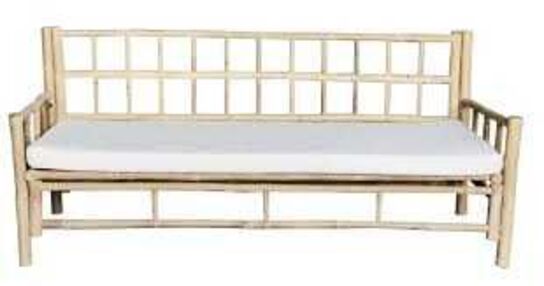 Lima loungesofa med hynde Bambus 180x70x80 cm