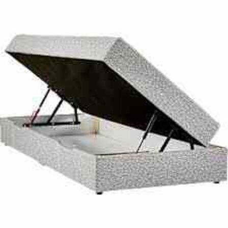 Nordisk fjer B90 seng med opbevaring 90x200 cm Lysegrå 