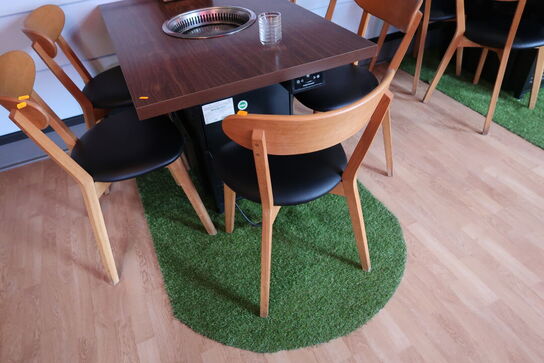 Bord med indbygget grill HNTAI ROASTER med 5 stk. stole