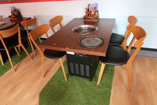 Bord med indbygget grill HNTAI ROASTER med  stk. stole