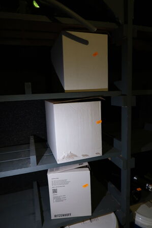 3 stk. kasser med øl/vinglas