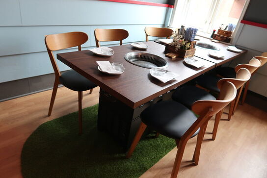 Bord med indbygget grill HNTAI ROASTER med 4 stk. stole