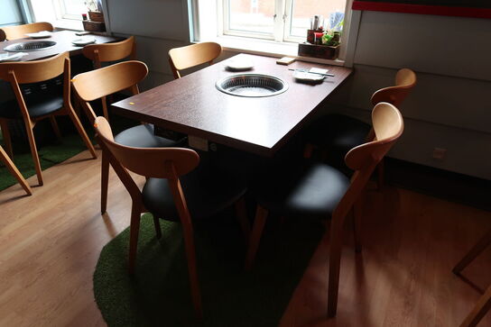 Bord med indbygget grill HNTAI ROASTER med 5 stk. stole