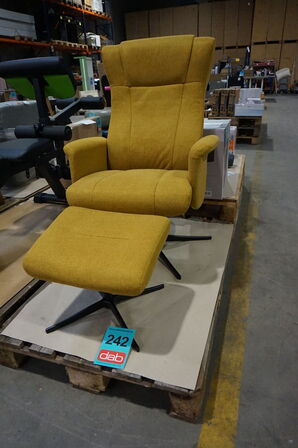 Liam recliner lænestol m/fodskammel - Curry