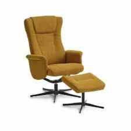 Liam recliner lænestol m/fodskammel - Curry