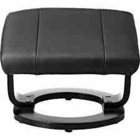 Boss lænestol inkl. fodskammel - sort kunstlæder 