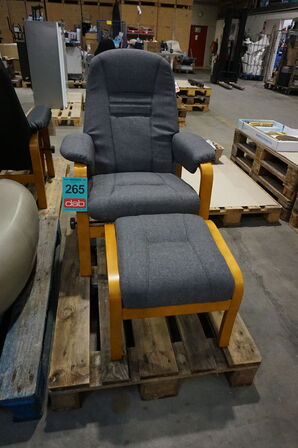 Otium lænestol inkl. fodskammel - grå 