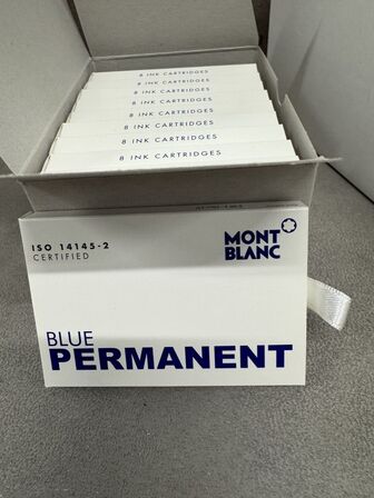 6 kasser m. Blækpatroner MONTBLANC BLUE PERMANENT